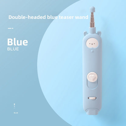 Infrared Laser Cat Teaser Wand with Detachable Feather Bell Interactive Cat Toys for Boredom and Exercise