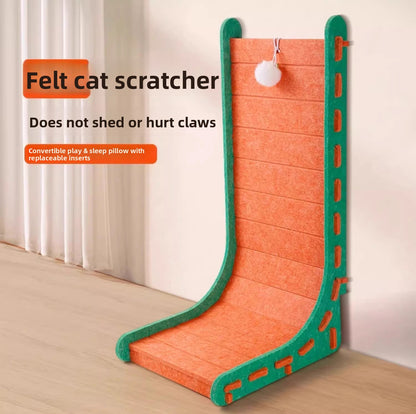 Large Felt LShaped Vertical Cat Scratching Board WearResistant Detachable Toy