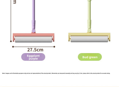 Extra Long Handle Lint Roller for Pet Hair and Dust Sticky Roller Brush with 6 Replaceable Adhesive Sheets Multi Surface Floor Sweeper Magic Hair Remover