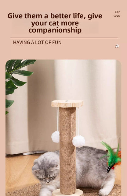 WearResistant Sisal Cat Scratching Post Board Toy for Vertical Climbing Boredom Relief