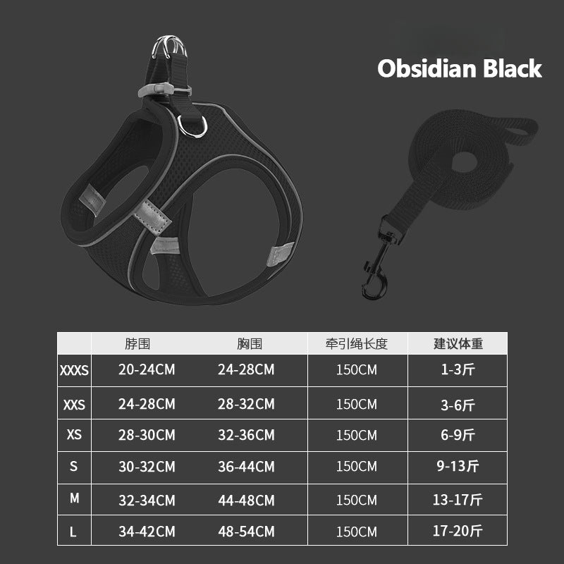 New Pet Vest-Style Pet Harness Reflective Breathable Cat Dog Leash Walking Leash Dropshipping