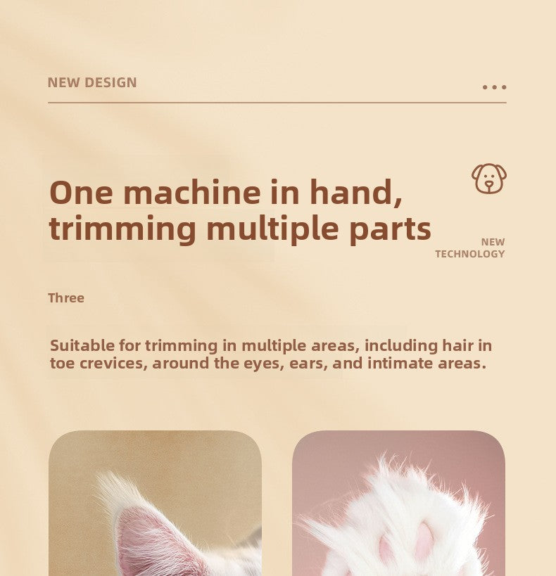 Pet All-in-One Hair Trimmer with Paw Grooming and Suction