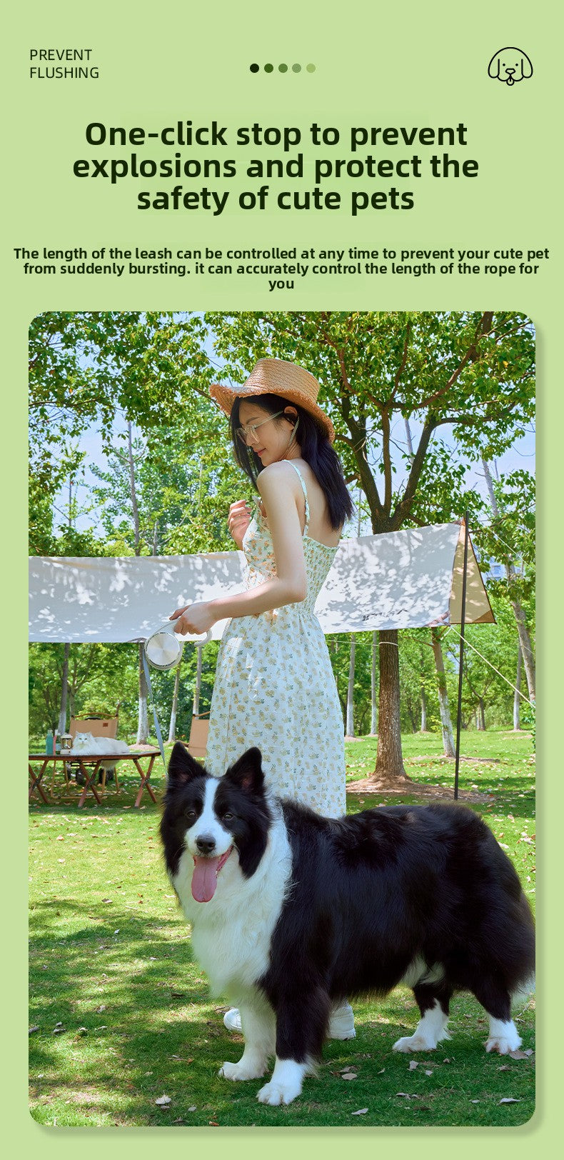 Retractable Dog Leash 16 FT Strong Nylon Rope with Anti Slip Handle Safety Lock for Medium Large Dogs and Cats Walking Running