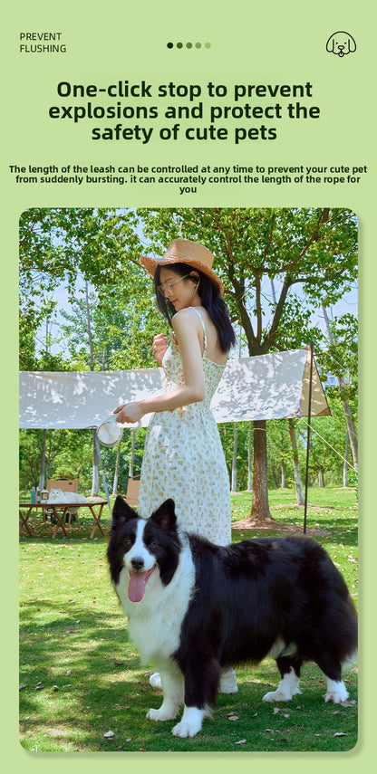 Retractable Dog Leash 16 FT Strong Nylon Rope with Anti Slip Handle Safety Lock for Medium Large Dogs and Cats Walking Running