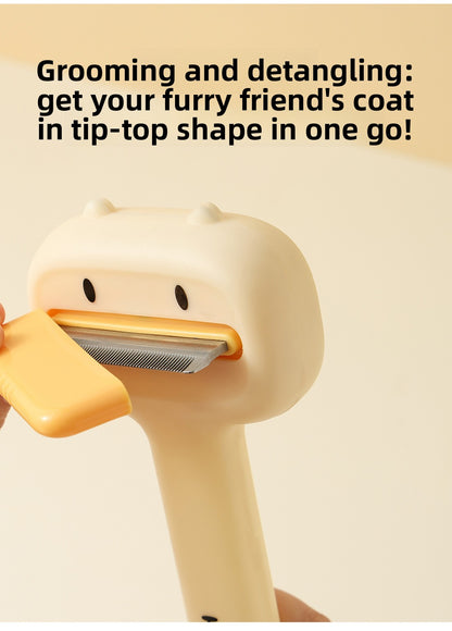 Magic Pet Hair Remover Comb Self Cleaning Cat Brush for Shedding Gentle Detangling and Massage Tool for Cats Dogs to Reduce Loose Fur and Mats