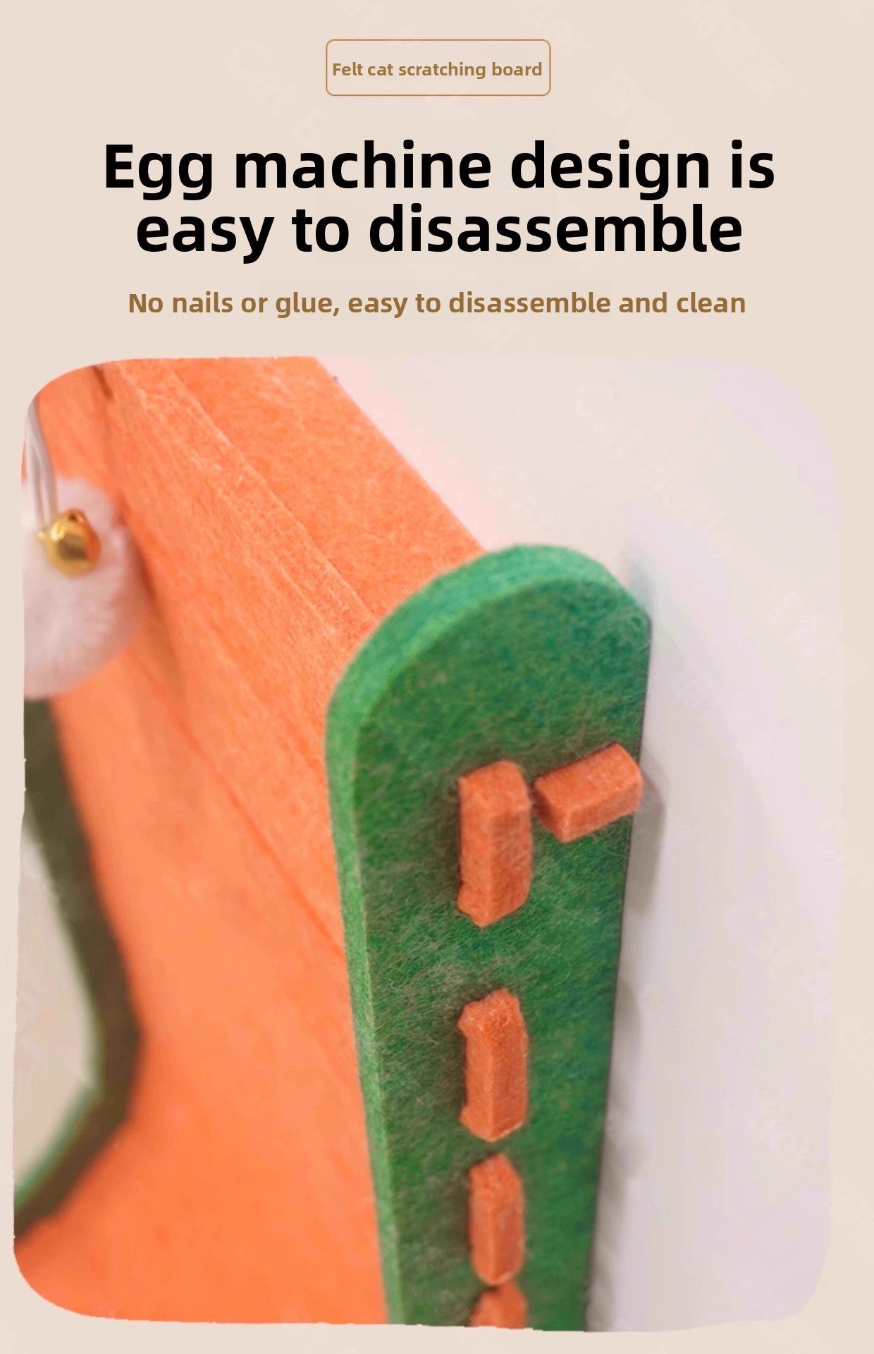 Large Felt LShaped Vertical Cat Scratching Board WearResistant Detachable Toy