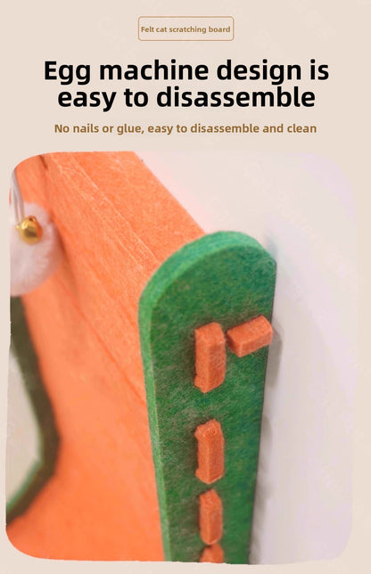 Large Felt LShaped Vertical Cat Scratching Board WearResistant Detachable Toy