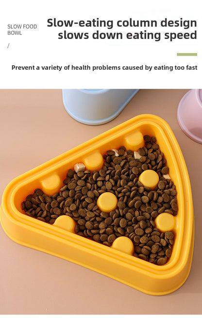 Interactive Puzzle Feeder Bowl Large Size Slow Feed Dog Bowl Anti Gulping Choking Cartoon Pizza Design Fun Pet Supplies for Dogs Cats