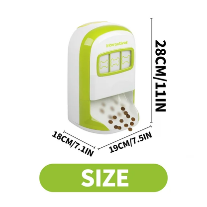 Educational Dog Toy Rolling Tennis Snack Dispenser with 4-Color Recording Feature