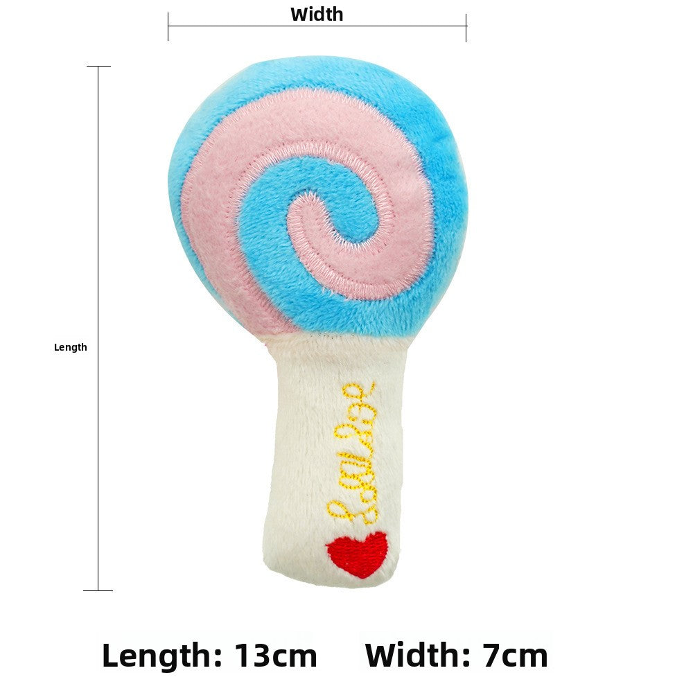 Three Colors Lollipop Plush Sound Pet Toy for Dogs Cats Supplies