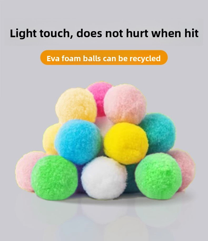 Elastic Hairball Pompom Launcher Gun for Cats Stress Relief SelfEntertainment Wand