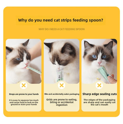 Pet Cat Spoon Feeder for Cat Treats and Wet Food