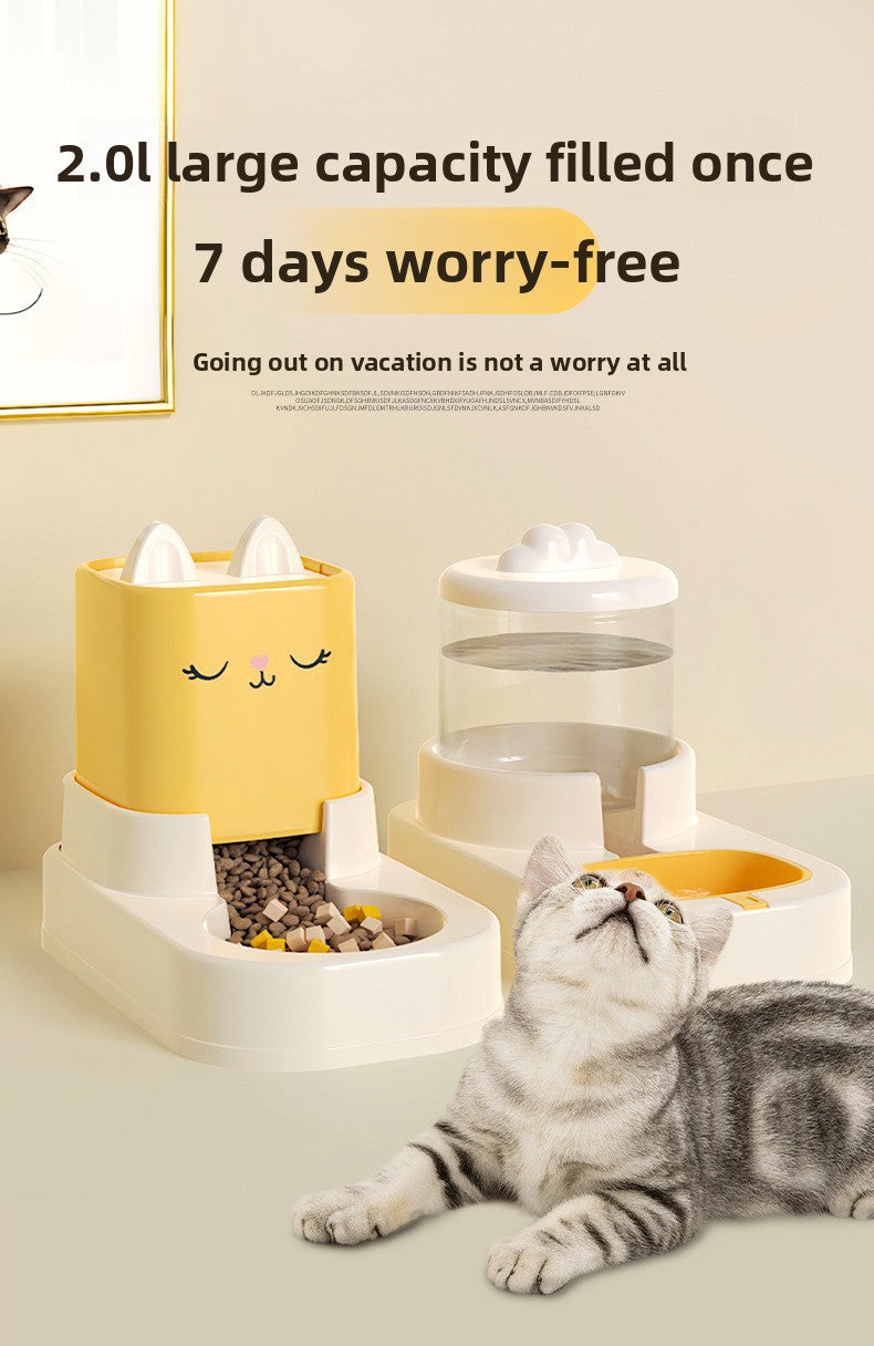 Fully Automatic Cat Drinking Device Combined with Food Feeder for Pets Cats Dogs