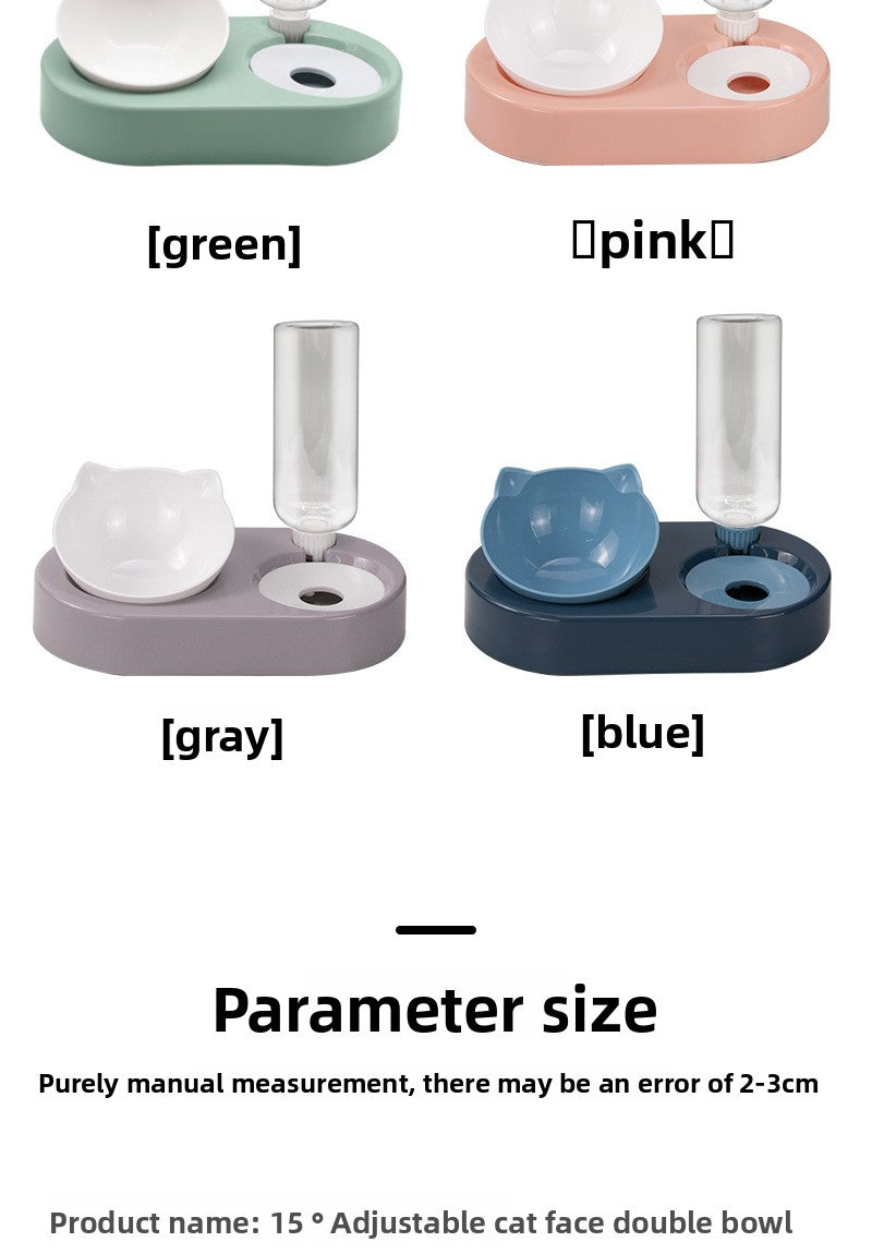 Slanted Neck Protection Automatic Water Refill Pet Bowl for Cats