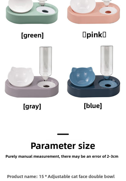 Slanted Neck Protection Automatic Water Refill Pet Bowl for Cats