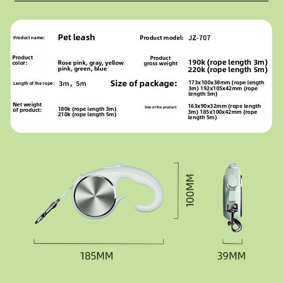 Retractable Dog Leash 16 FT Strong Nylon Rope with Anti Slip Handle Safety Lock for Medium Large Dogs and Cats Walking Running