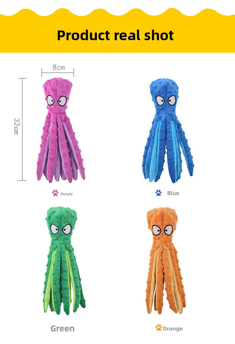 Soft Octopus Plush Toy for Dogs and Cats Durable Chew Resistant Pet Toy with Squeaker Interactive Playtime Fun for Puppies and Kittens