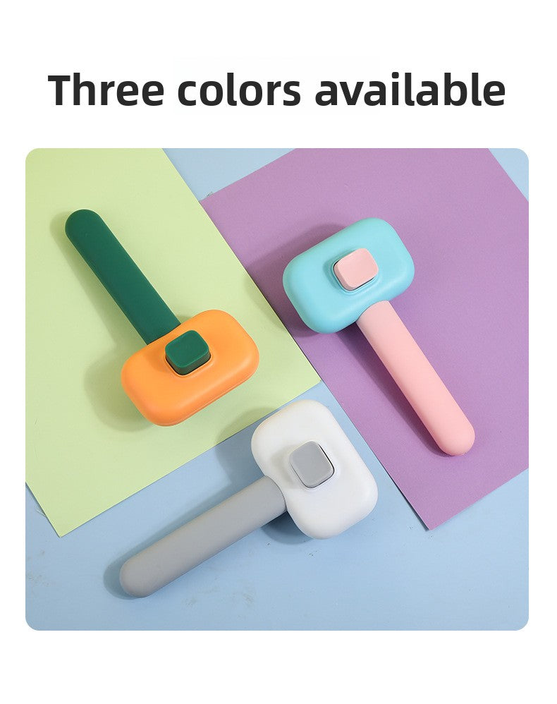 Professional Stainless Steel Pet Deshedding Brush One Click Hair Removal Comb for Cats Dogs Effective Grooming and Massage Tool