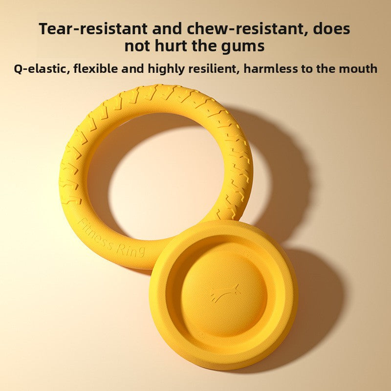 Dog Outdoor Training Energy-Consuming Safe Soft Rubber Interactive Pull Ring Toy