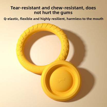 Dog Outdoor Training Energy-Consuming Safe Soft Rubber Interactive Pull Ring Toy