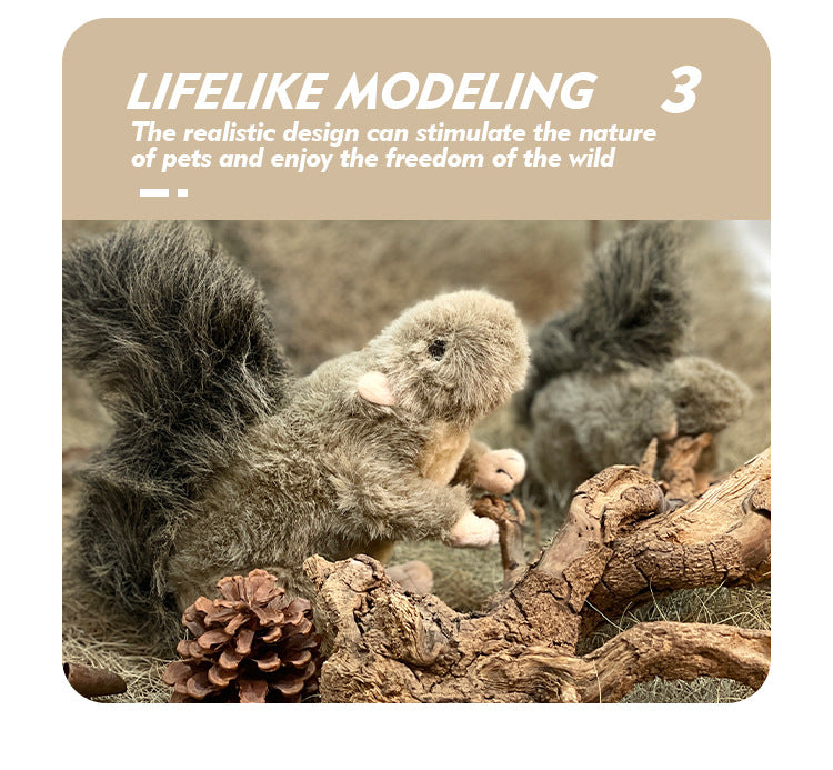 New Wear-Resistant Plush Sound Dog Toys Simulation Squirrel Pet Supplies