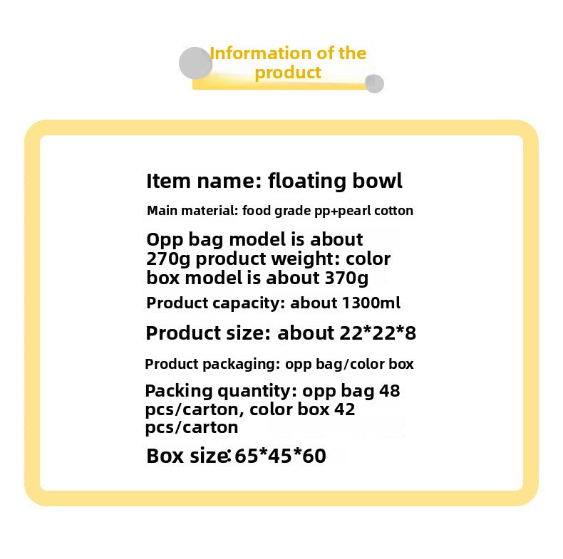 Dog Cat Water Bowl with Non Wet Mouth Floating Basin Buoyancy Neck Protection