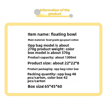 Dog Cat Water Bowl with Non Wet Mouth Floating Basin Buoyancy Neck Protection