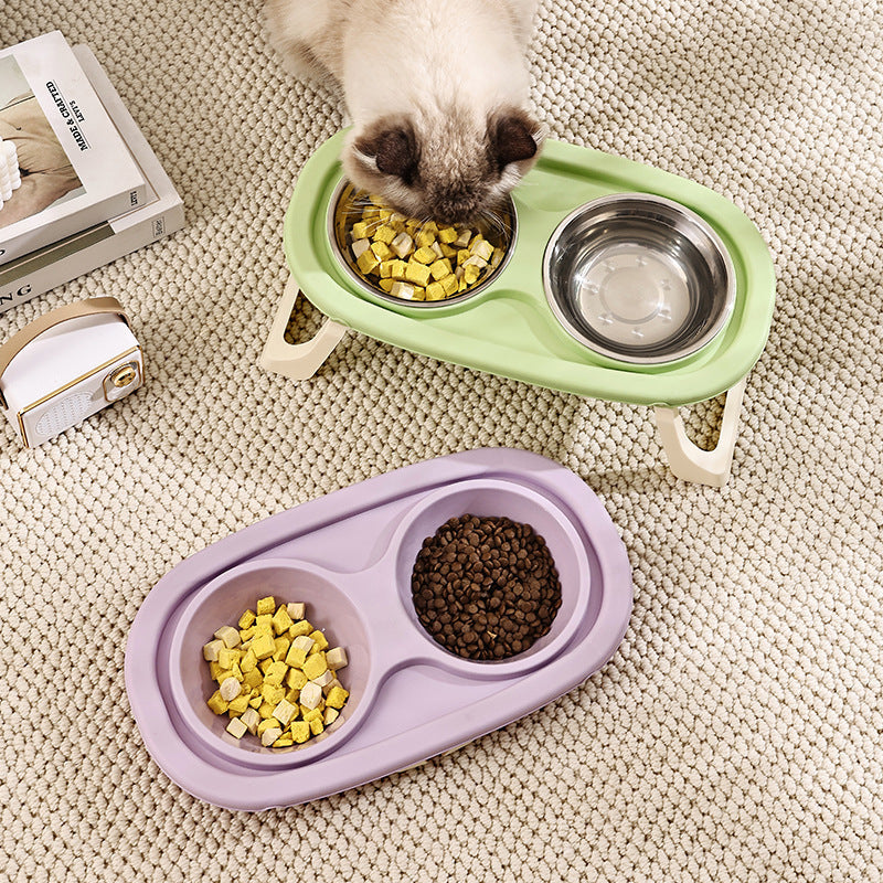 High Legged Foldable Dog Bowl Large Capacity Anti-Tip Slow Feeder Bowl Waterproof Pet Bowl for Dogs Cats Outdoor Indoor Use Easy Carry Travel Bowl