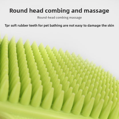 Adjustable Pet Bath Brush Dog Massage Grooming Tool for Wet and Dry Hair Removal Cat Deshedding Brush with Comfort Handle for Bathing Time