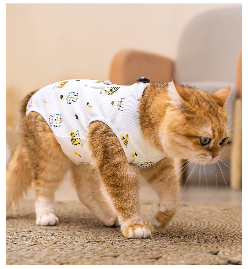 Post Surgery Cat Recovery Suit for Female Cats Anti Lick Cone Alternative Soft Breathable Pet Surgical Suit Spay Neuter Recovery