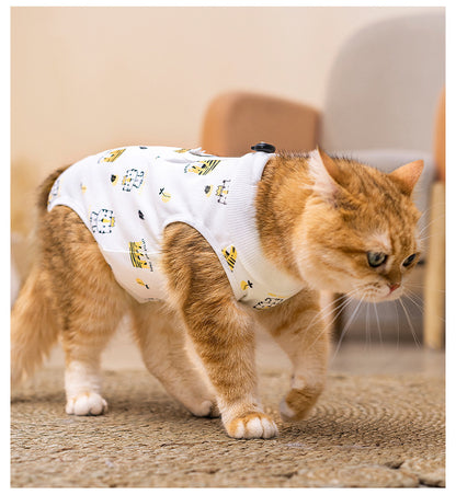 Post Surgery Cat Recovery Suit for Female Cats Anti Lick Cone Alternative Soft Breathable Pet Surgical Suit Spay Neuter Recovery
