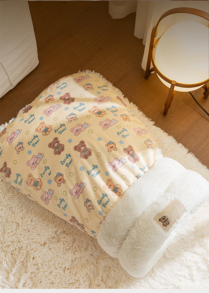 Dog House Pet Nest Closed Type Autumn Winter Cat Nest Two-tone Knitted Tent Nest Warm Round Nest Enclosed Dog House Pet