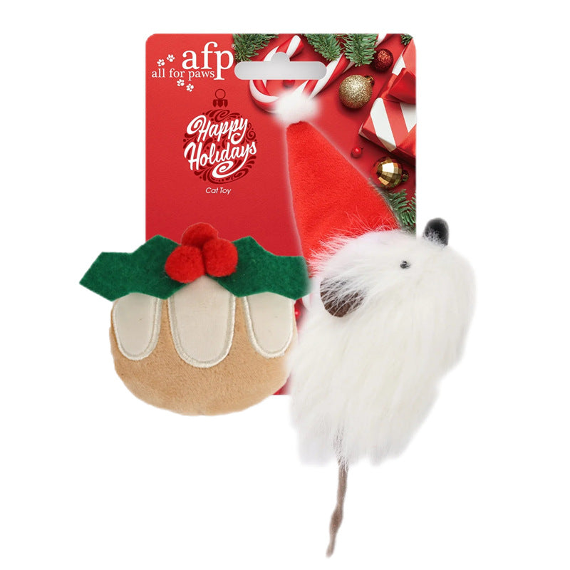 Multiple Christmas Pet Toys Pinecone Treat Dispenser Dog Chew Toy Teaser Wand Pet Bed Set