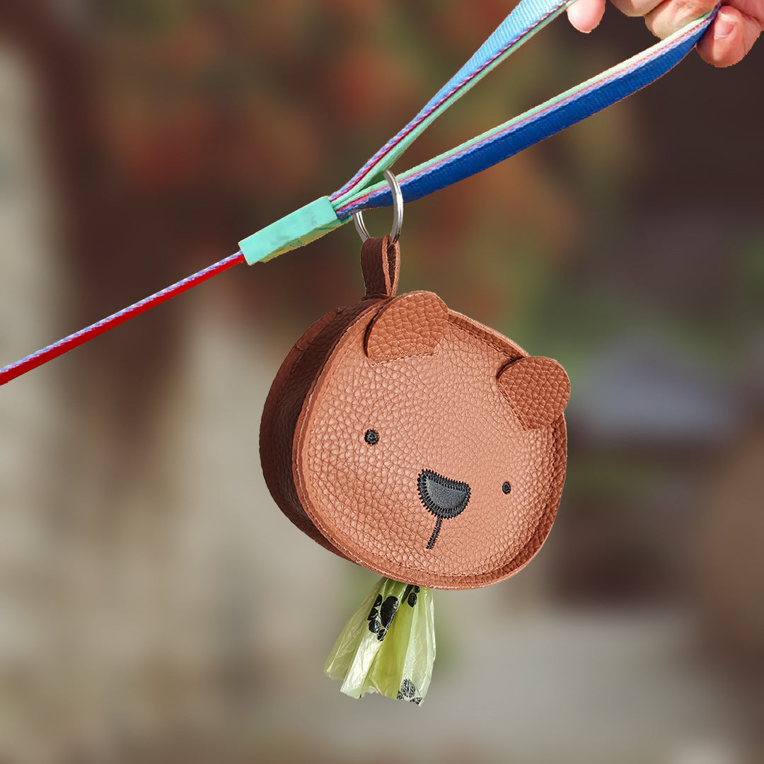 Portable pet poop bag dispenser with cute design