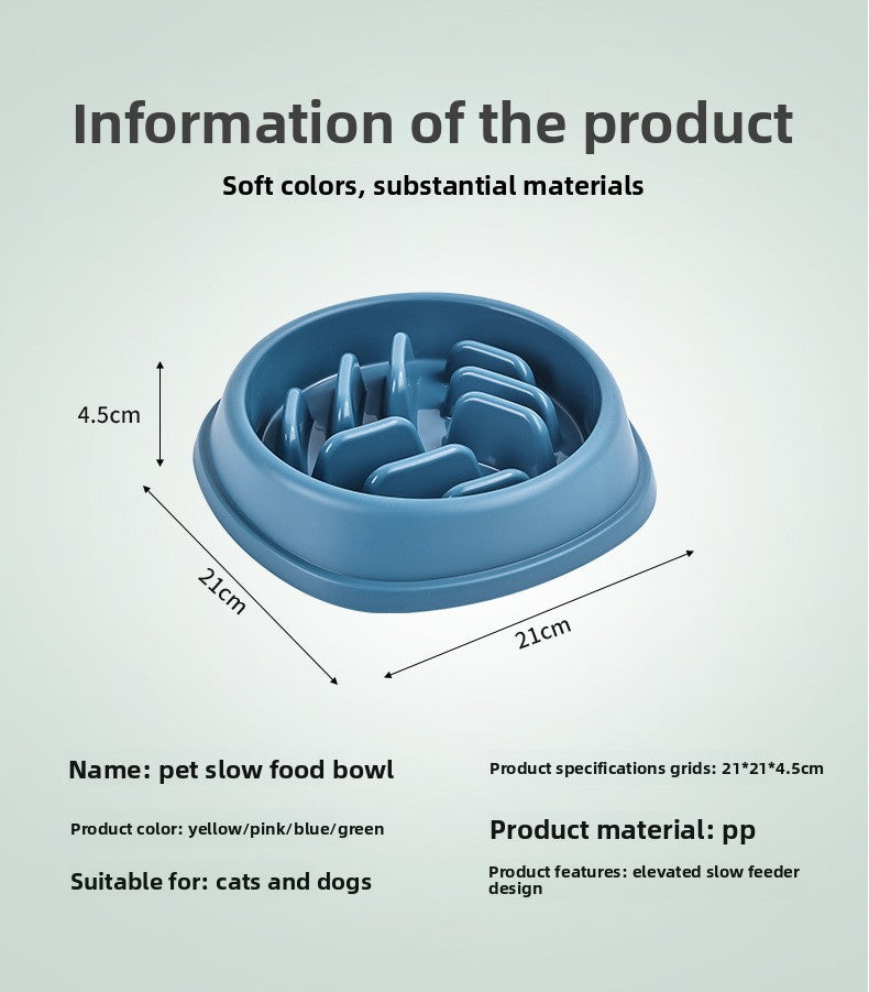 Dog Bowl Cat Bowl Slow Feeder Dog Anti-Choke Slow Feeder Food Bowl Large Capacity Feeder Non-Slip Anti-Tip Pet Bowl