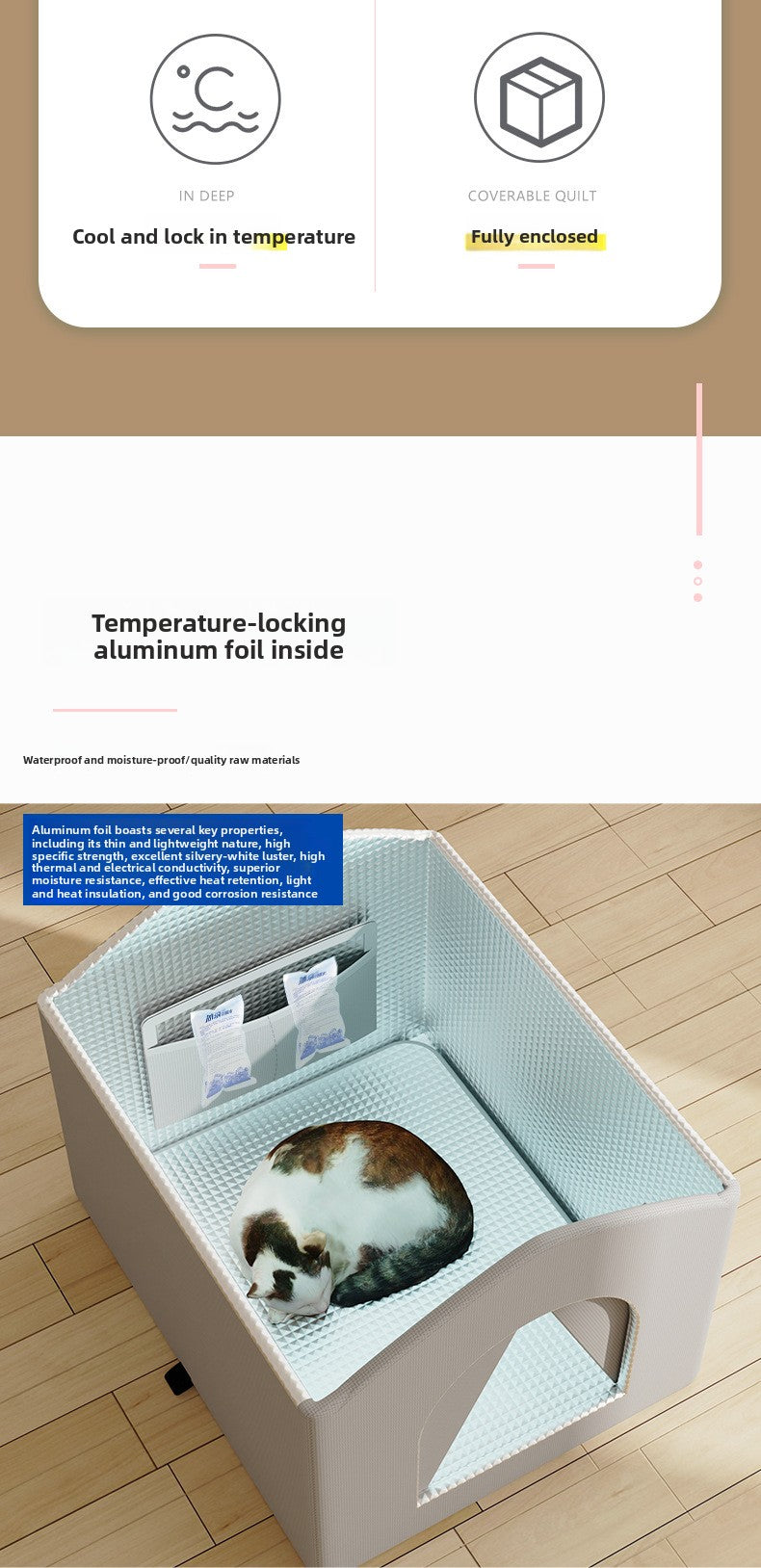 Summer Cat Cooling Artifact Portable DIY Air Conditioning Pet Ice House