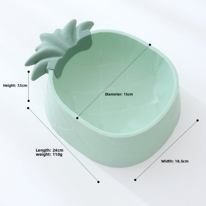 INS Aesthetic Pineapple Shaped Pet Dog Food Plastic Bowl