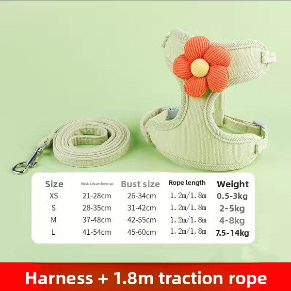 Small Dog Outdoor Walking Leash Vest Style Chest Harness for Teddy Bichon Pomeranian