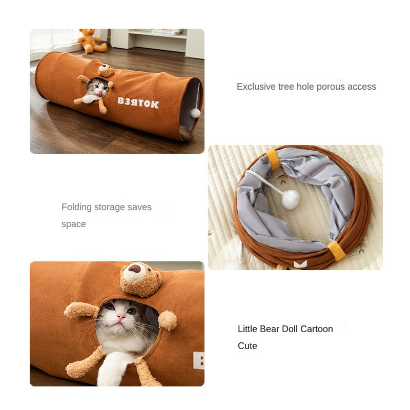 Cat Tunnel Cartoon Straight Foldable Cat Toy Cat Channel