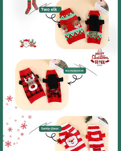 Pet Clothes Christmas Sweater Dog Clothes Autumn Winter Warm Pet Sweater Cat Clothes