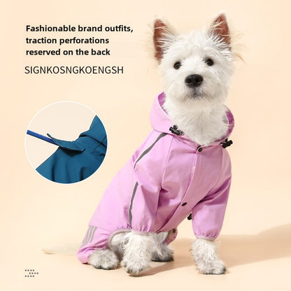 Plus size dog raincoat pet clothes sweatshirt warm windproof raincoat pet assault clothing pet supplies