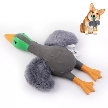 Fun Sound Latex Dog Chew Toy for Stress Relief Wild Duck Seagull Yellow Options