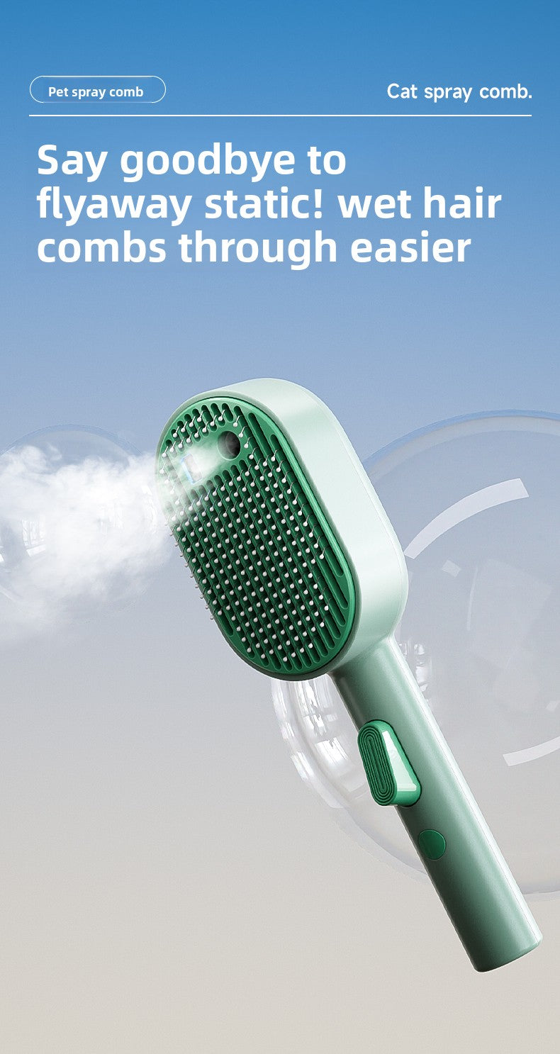 Magic Cat and Dog Hair Brush with Antibacterial Blue Light Spray Professional Pet Grooming Comb for Shedding Control Effectively Removes Loose Undercoat Fur