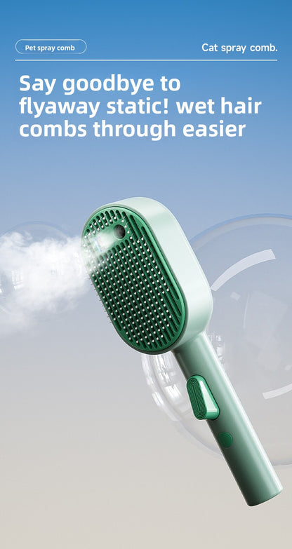 Magic Cat and Dog Hair Brush with Antibacterial Blue Light Spray Professional Pet Grooming Comb for Shedding Control Effectively Removes Loose Undercoat Fur