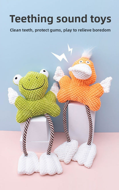 Sound Pet Toy Dog Toy Indestructible Frog Duck Cotton Rope Boredom Relief Interactive Dog Toy
