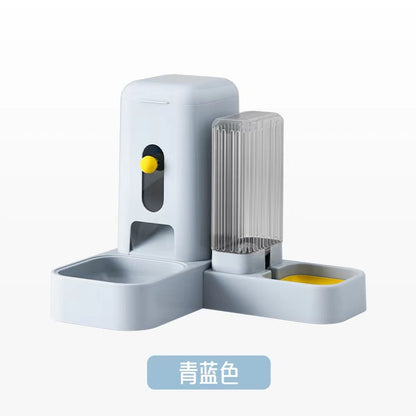 Stainless Steel Cat Bowl Dog Bowl Automatic Water Dispenser with Dry Wet Food Separation Large Capacity Pet Feeder Drinking Fountain Quiet Pump