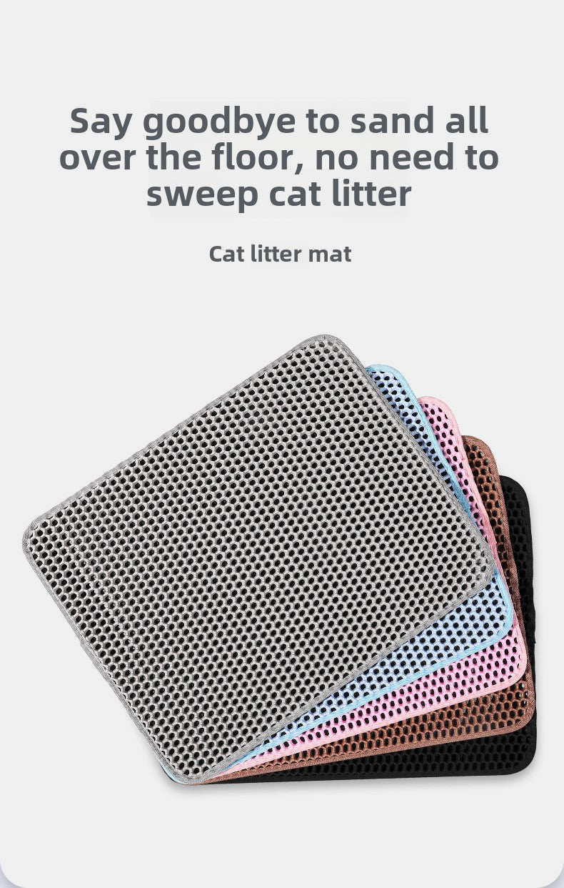 Large Pet Litter Mat with Double Layer Filter for Cats