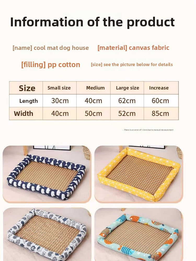Pet Cooling Mat Nest Summer Linen High Temperature Heat-Resistant Dog Nest Rattan Woven Mat Square Cooling Nest All-Season Universal Cooling Mat Wholesale