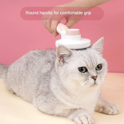 Round hair pet comb cat comb stainless steel needle dog hair removal brush self-cleaning comb