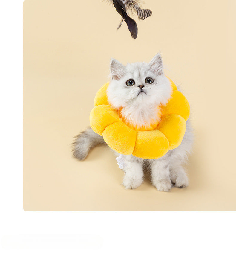 Sunflower Elizabethan Collar Pet Collar Cat Elizabethan Collar Dog Collar Neutering Anti-Lick Collar
